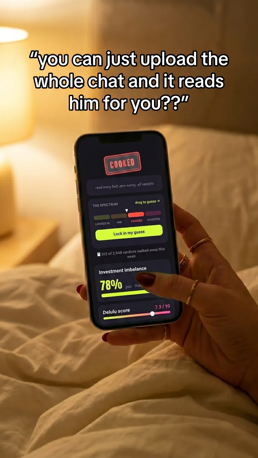 Creator: “you can just upload the whole chat and it reads him for you??”